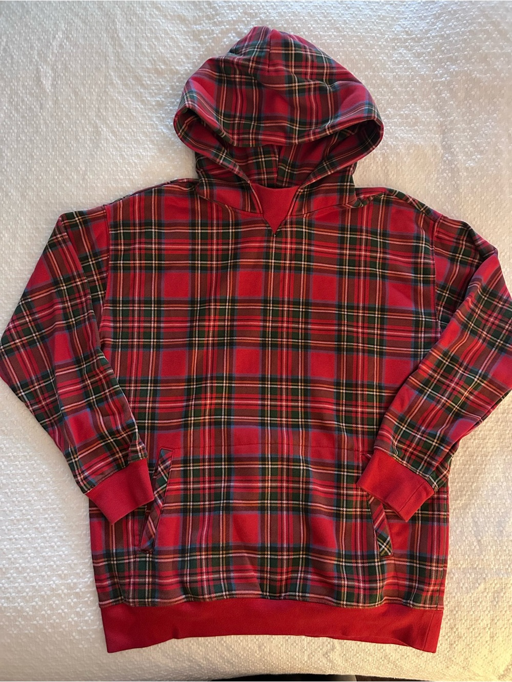 GAP Teen size 18-20 Red Plaid Hooded Sweatshirt